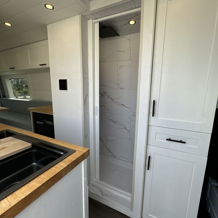 Custom van kitchen and shower build